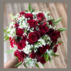 دسته گل عروس رز و ژیپسوفیلا(عروس) - 
