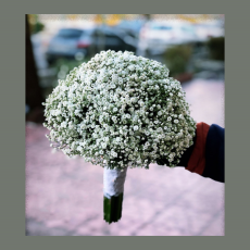 دسته گل عروس با گل ژیپسوفیلا - 