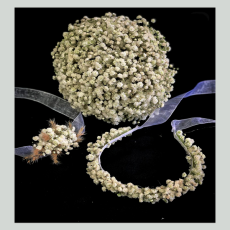 دسته گل تاج سر و دستبند عروس ژیپسوفیلا - 